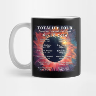 Eclipse Path Tour Map — April 8, 2024 Total Solar Eclipse Mug